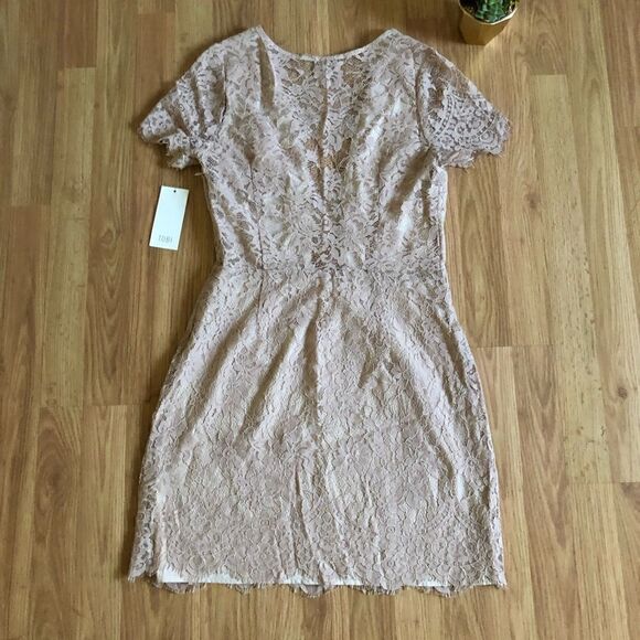 NWT TOBI Dusty Rose Lace Mini Party Dress - Picture 9 of 9